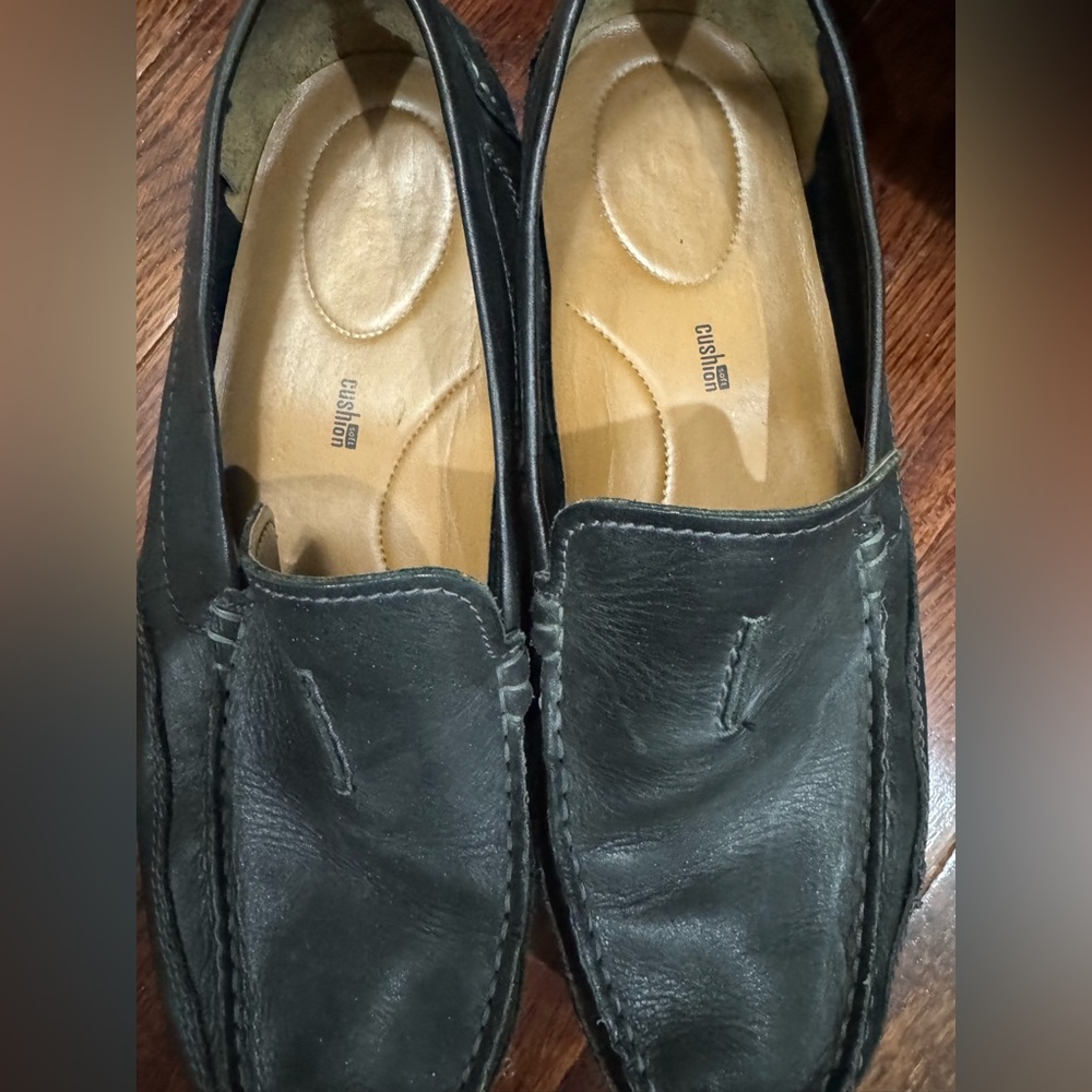 Clarks Ashmont Race Mens Black Leather Slip On Moccasin Loafer Driving Shoes 12